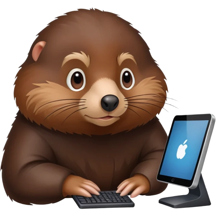 mole using a computer  emoji