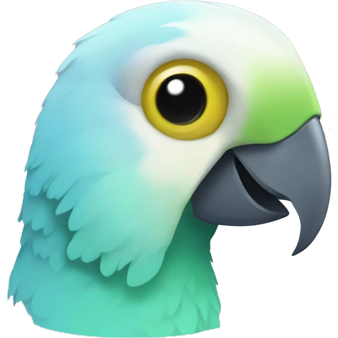robot parakeet head emoji