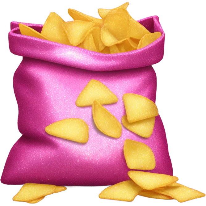 Pink bag of chips with glitter  emoji