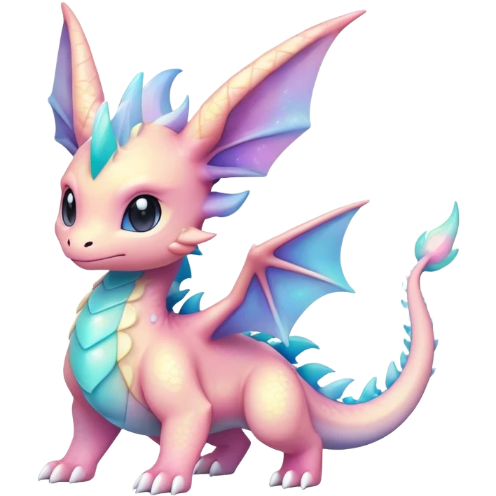Shiny-Pastel-Nebula-Eeveelution-Cute-Fakemon-Dragon-Pokémon-fusion full body emoji