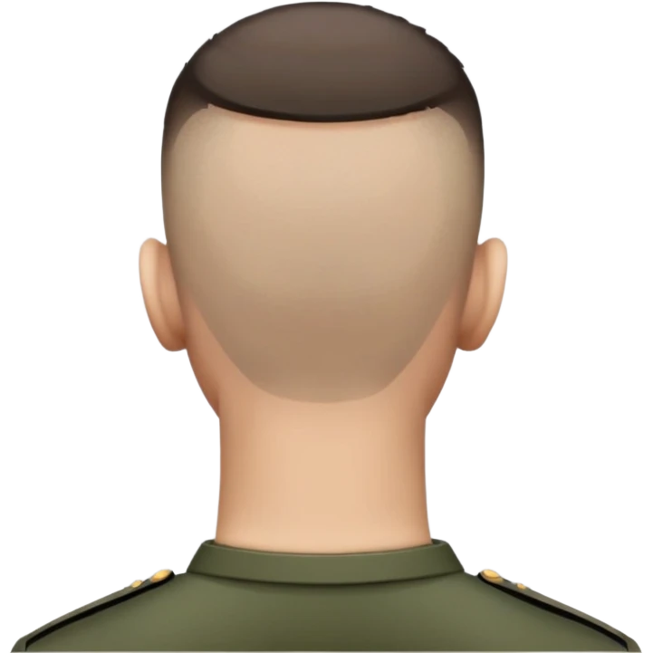 back of a soldier's head with military haircut, showing short hair and neck emoji