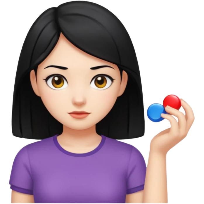 girl with black hair in short sleeves as a game piece emoji