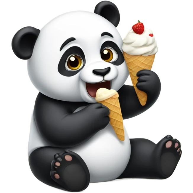 Panda eating ice cream emoji