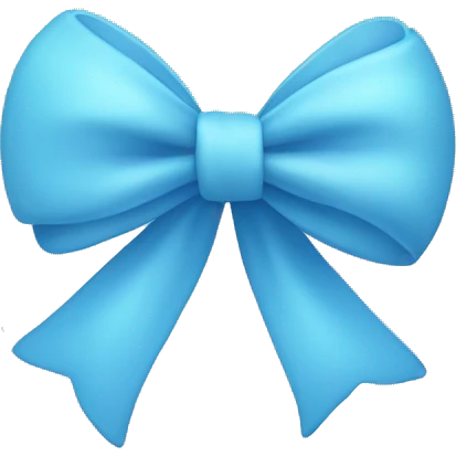 Pale blue heart with a blue ribbon bow emoji