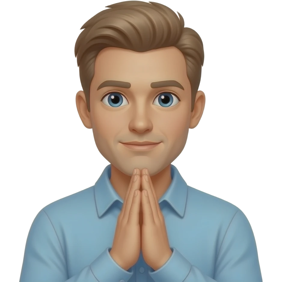 a modern day man with light brown hair praying emoji
