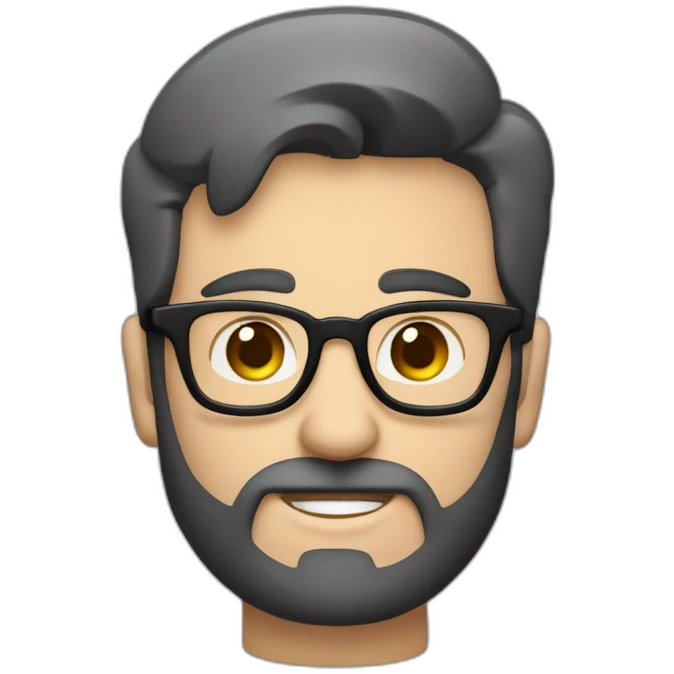 hombre con moño, barba larga, con gafas, haciendo malabares con cuatro gatos uno rubio, otro negro, otro gris  otro blanco y negro emoji