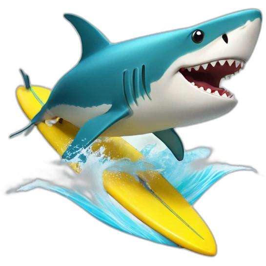 Requin sur un surf emoji
