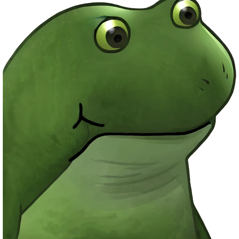 green bufo frog with dark spots representing hyperpigmentation, humorous emoji