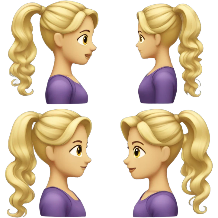Blonde hair side ponytail emoji