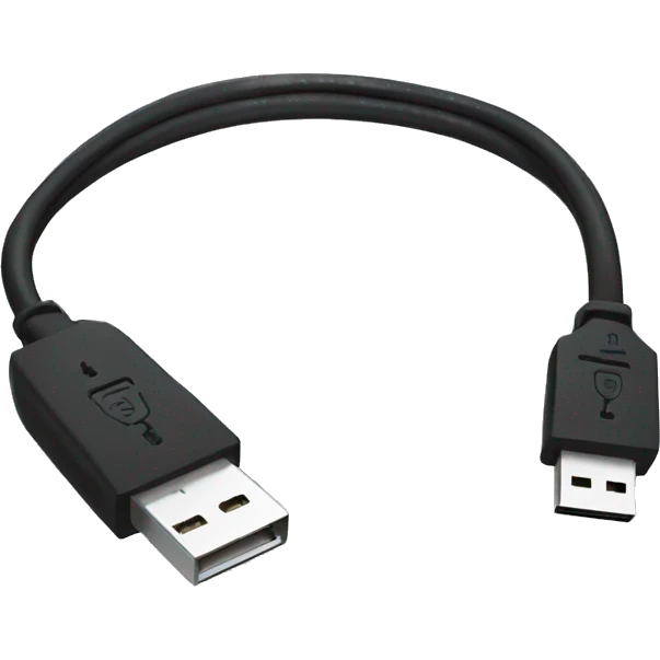 Black usb cable emoji