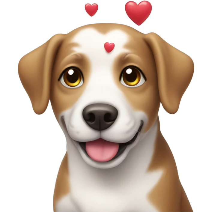 Cute dog with hearts emoji