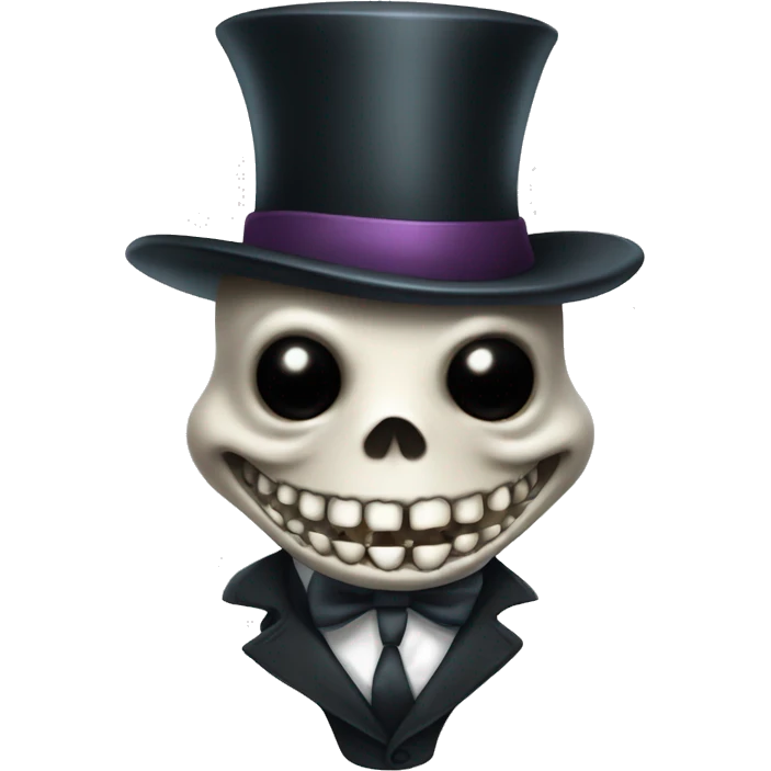 Sharks skeleton with a top hat sitting in a human position with a monocle and can under his arm emoji