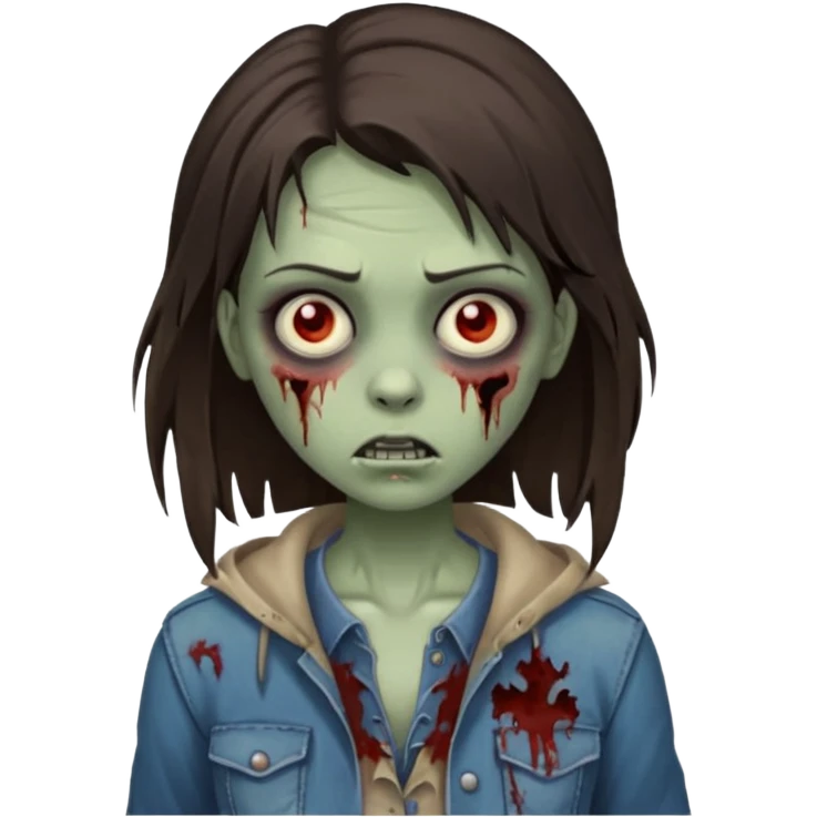 brunette zombie girl emoji