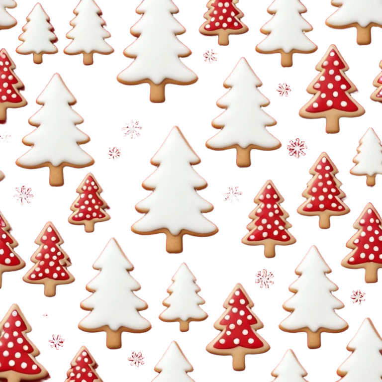 Christmas girly wallpaper with trees cookies chilling all in red colour emoji
