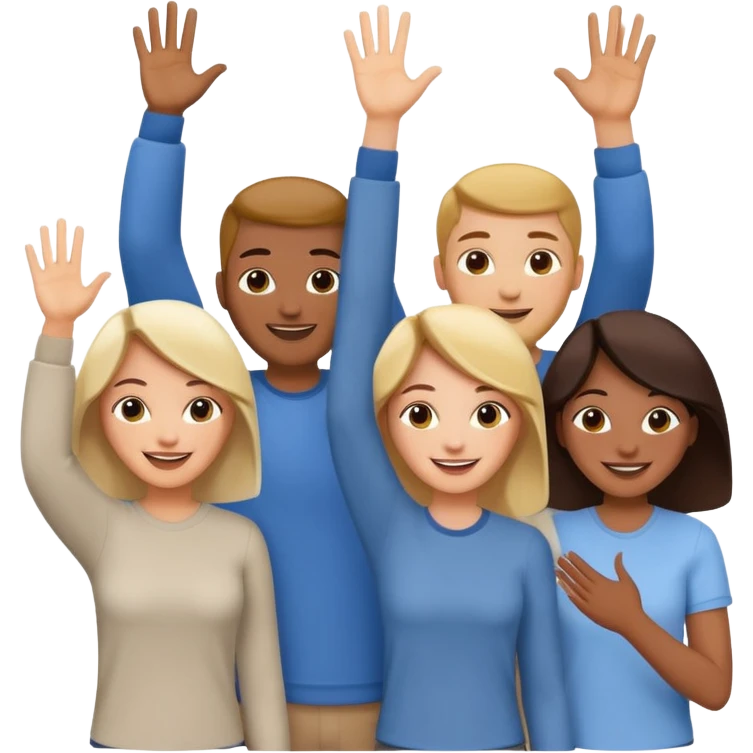 creative team high-fiving, celebrating success emoji