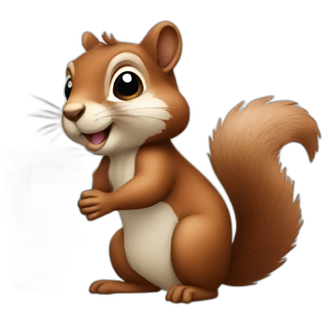 Squirrel with glass emoji