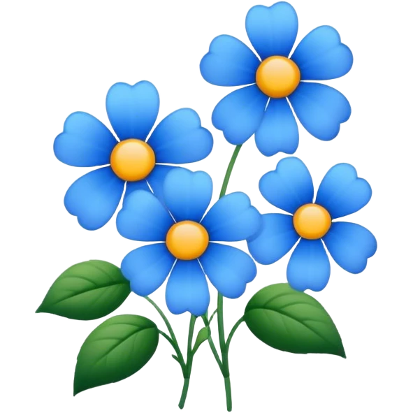 blue flowers  emoji