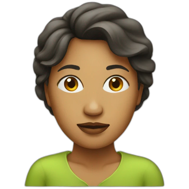 woman, with a pear-shaped head emoji