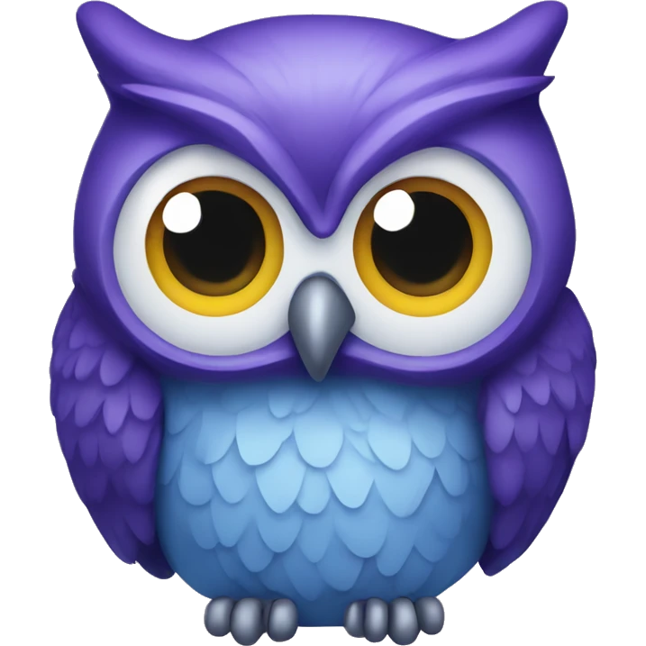 blue and purple owl emoji