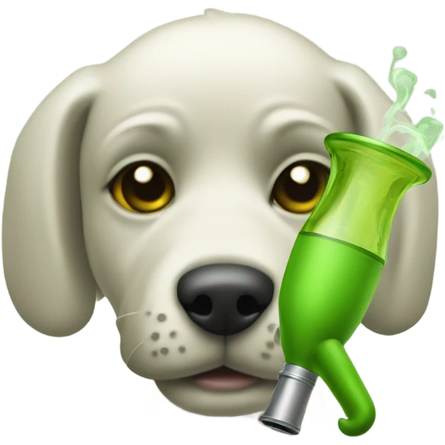 feminine green dog with a bong emoji