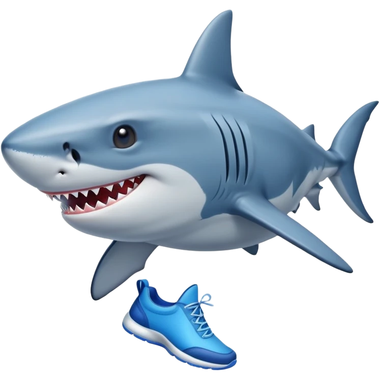 Tiburón con zapatos azules  emoji