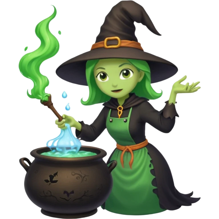 green witch cooking potion emoji