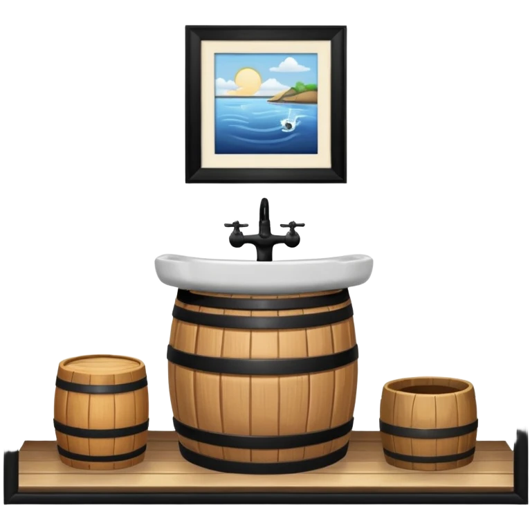 sink on a barrel bathroom emoji
