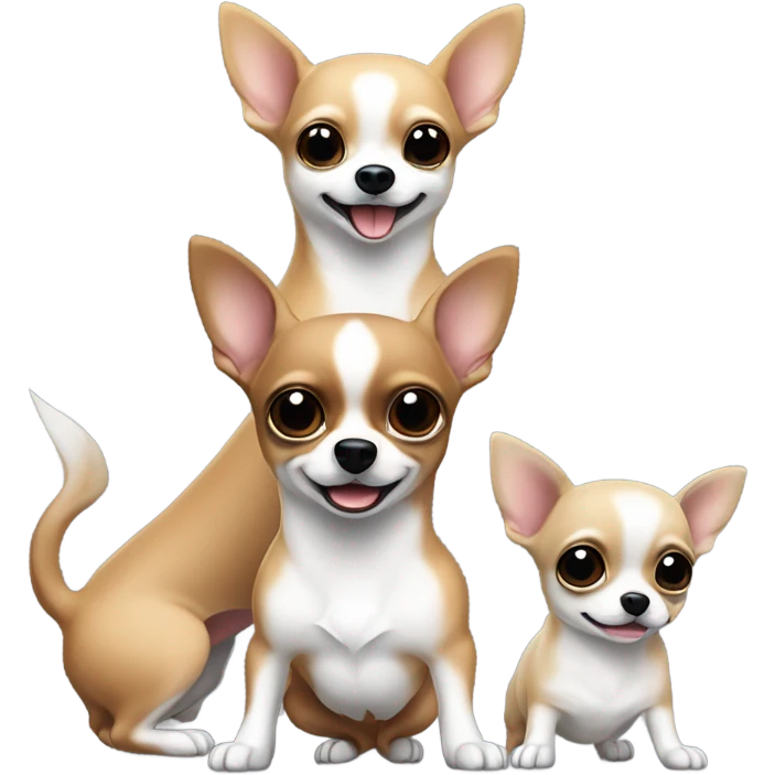 three chihuahuas playing emoji