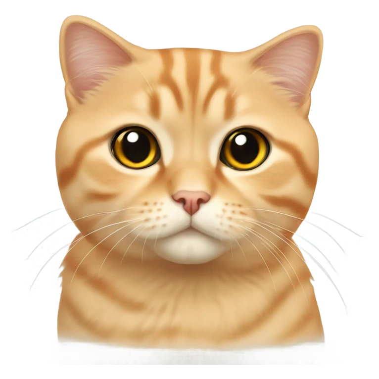 Light Orange Scottish fold cat emoji