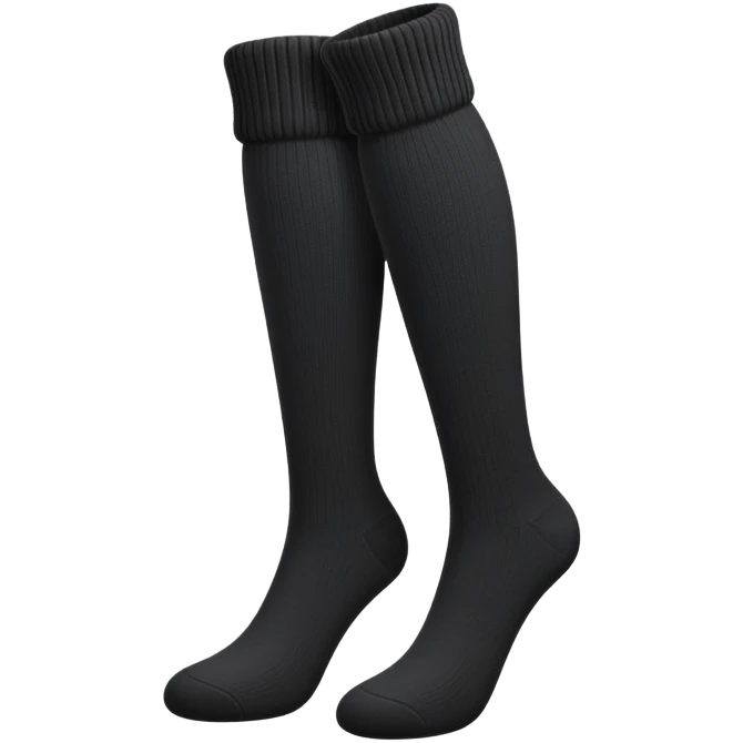  Plain Black  very long socks emoji