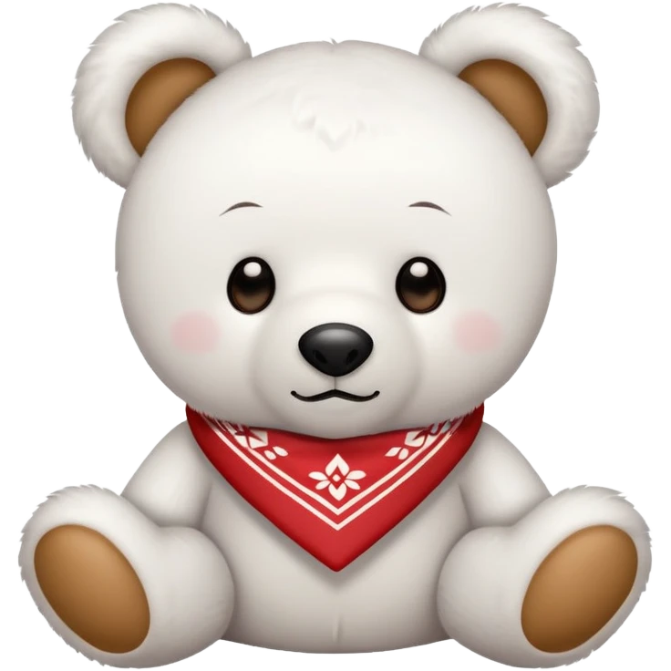 White teddy bear with bandanna  emoji
