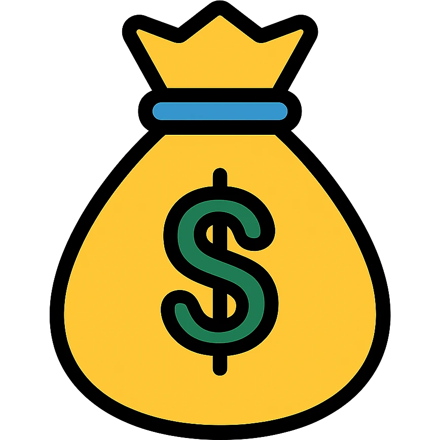 money bag icon, simple, clear, modern icon style emoji