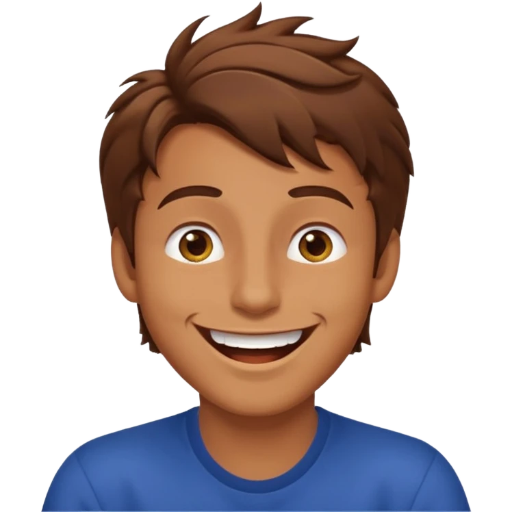 Color de piel moreno los ojos ke sean de estrella riéndose y pelo café hombre  el pelo asialado🤩 emoji