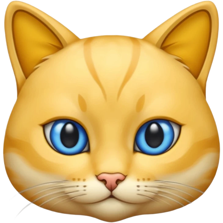GATO AMARILLO SIN OREJAS VERDES Y OJOS AZULES emoji