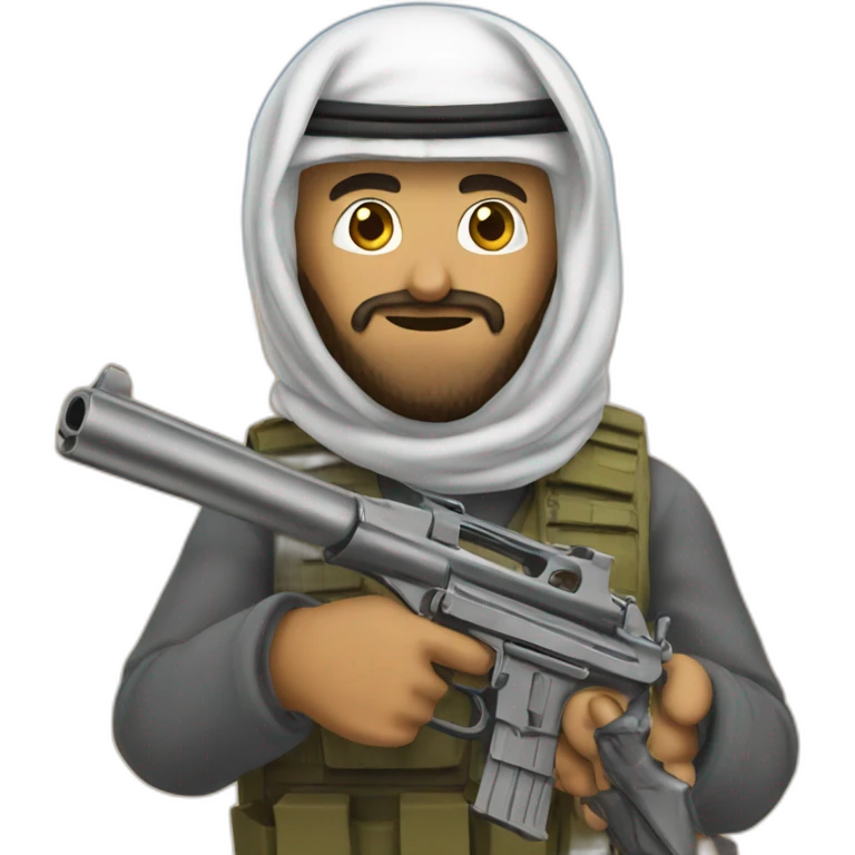 Un arabe avec un gun emoji