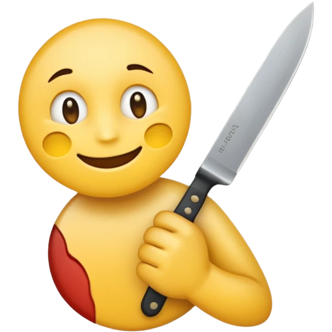 slitting my wrist normal round yellow emoji like traditional original emojis before the people ones with a knife emoji