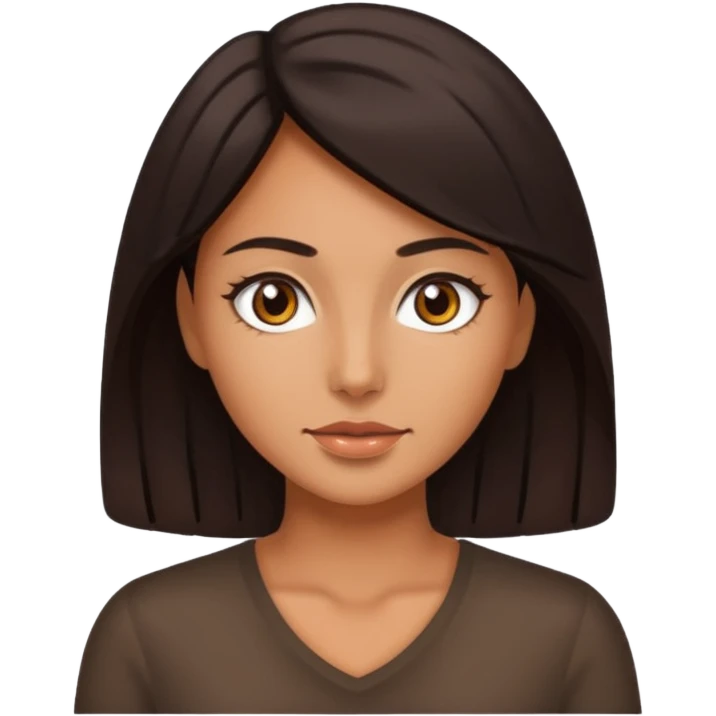 Mujer morena de cabello oscuro y ojos marrones emoji