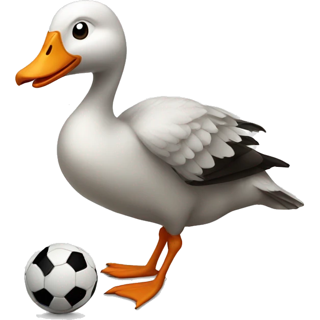 Goose playing soccer emoji