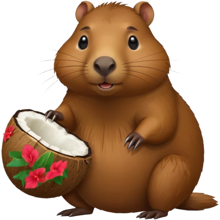 capybara with coconut shell  emoji