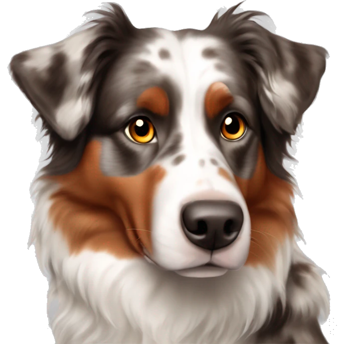 red merle australian shepherd with brown eyes emoji
