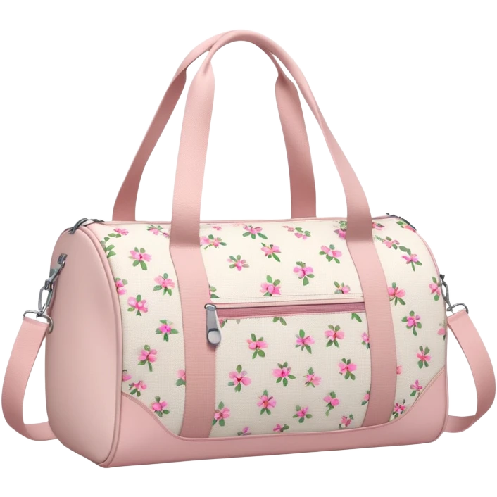 A sports bag with a pale pink print in a small flower emoji