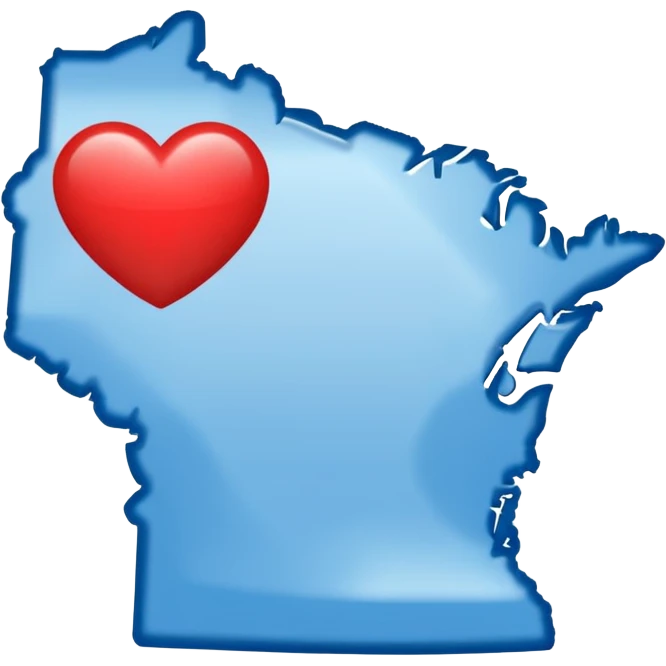 The state of minnesota with a heart inside of it emoji