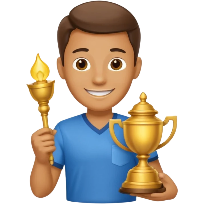 A cartoon character holding a lamp emoji