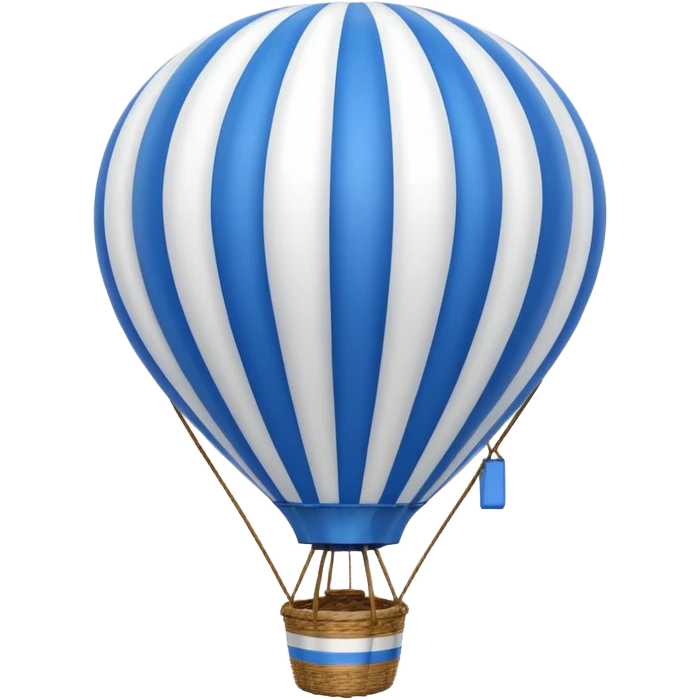 hot-air balloon blue and white striped emoji emoji