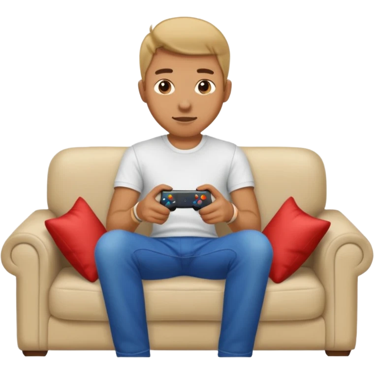 man playing video games on a sofa emoji