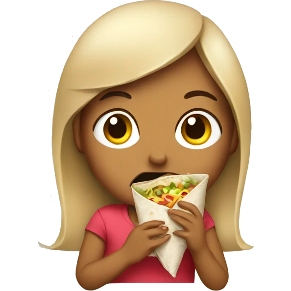 girl eating burrito emoji