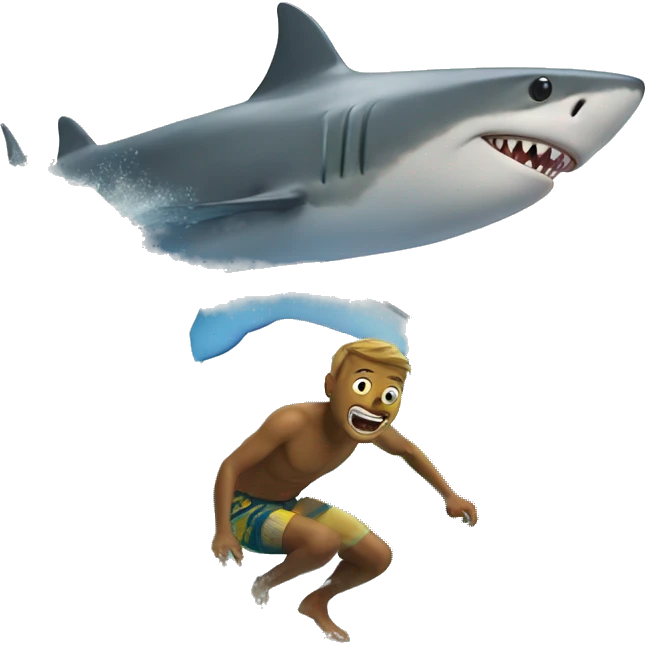 Shark surfing emoji