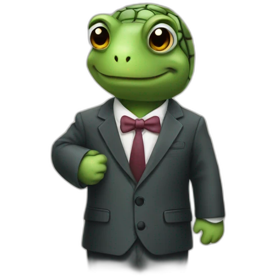 Turtle with a suit  emoji