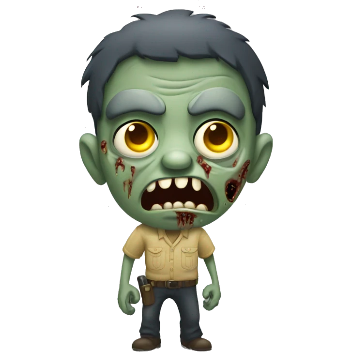 one veteran Zombie with yellow eyes growling  emoji