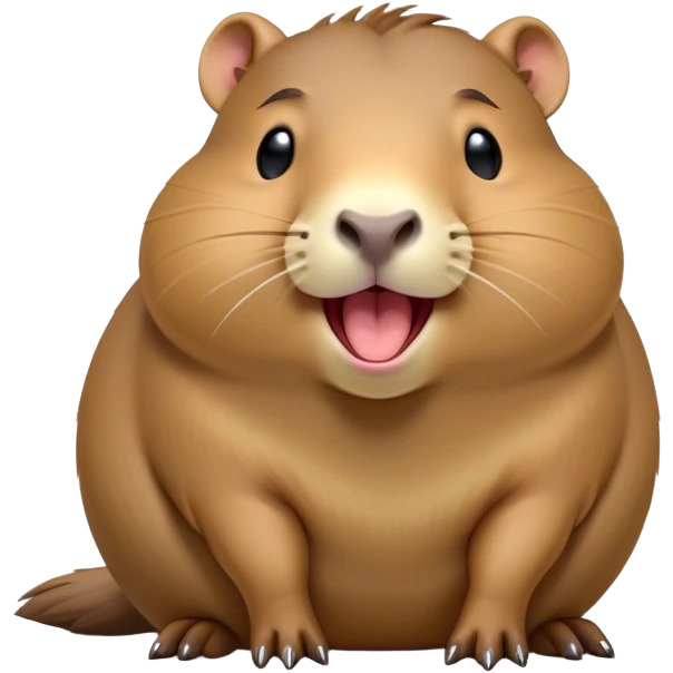 Cinematic Cute Yawning Capybara Portrait Emoji, Head tilted slightly with a dramatic, wide-open yawn, showcasing a plush, rounded body with drowsy, half-closed eyes and a relaxed expression, Simplified yet irresistibly adorable features, highly detailed, glowing with a soft, cozy natural glow, high shine, relaxed yet expressive, stylized with a dash of whimsical charm, soft glowing outline, capturing the essence of a drowsy yet affectionate guardian that seems ready to stretch out for a nap! emoji